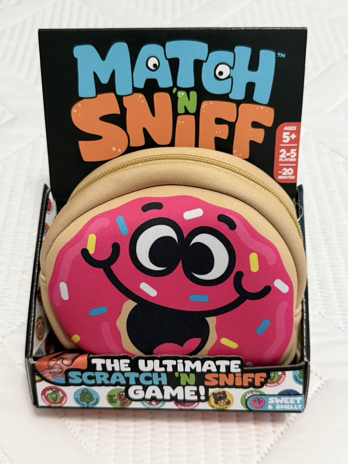 Match N Sniff Scratch and Sniff Food Board Game, 2+ Players, Ages 5+