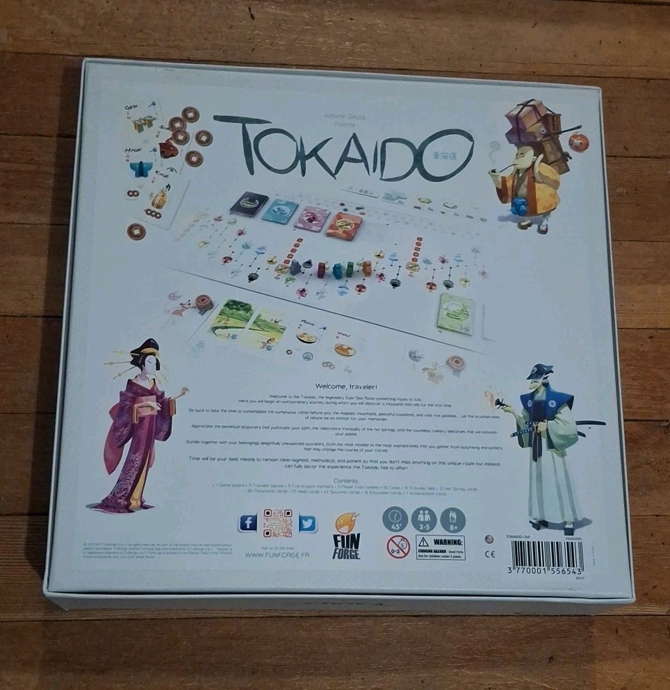 Tokaido Board Game Fun Forge Bauza / Naiade 2014 Kyoto to Edo – COMPLETE VG