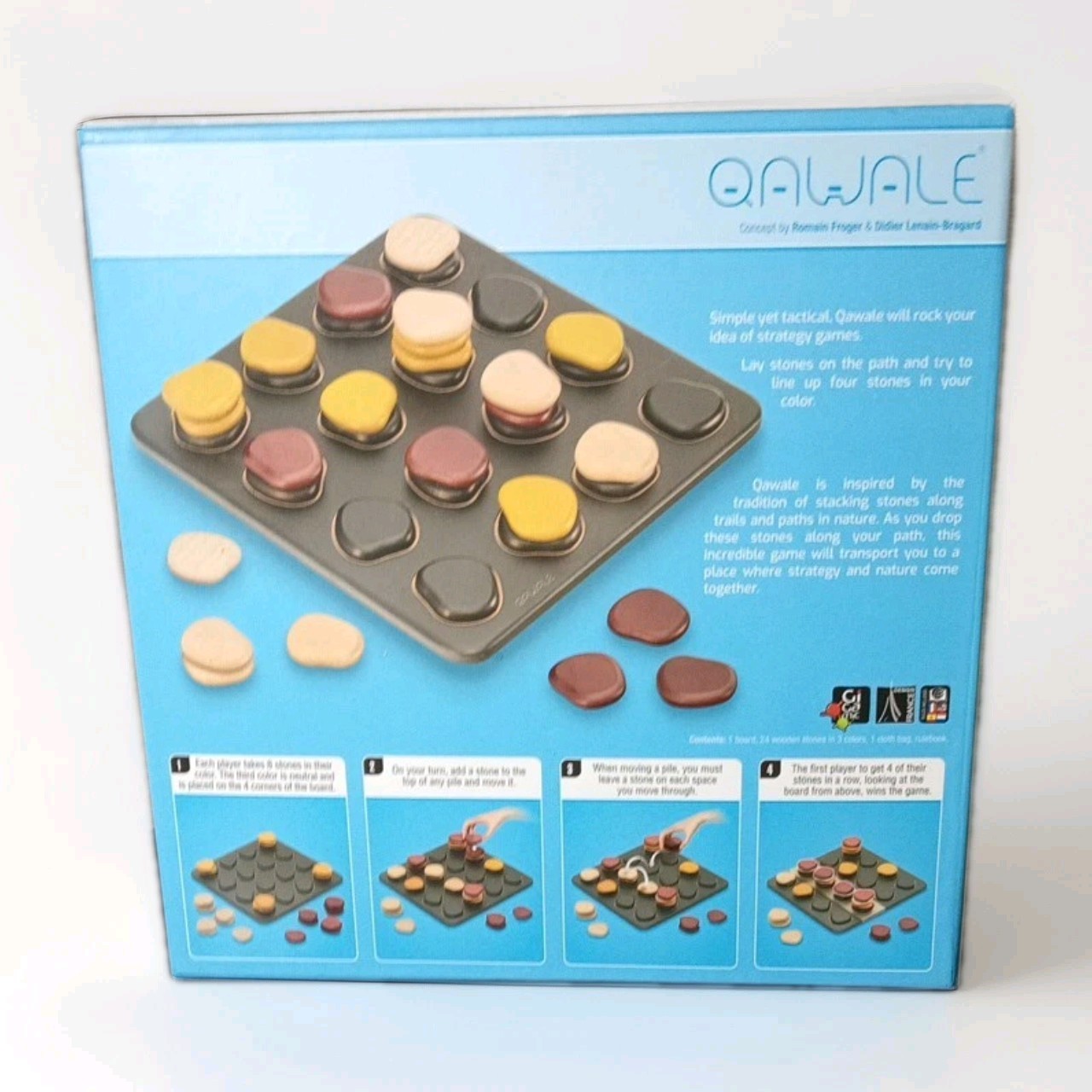 QAWALE Wooden Board Game by Gigamic Abstract Strategy Game Complete Excellent
