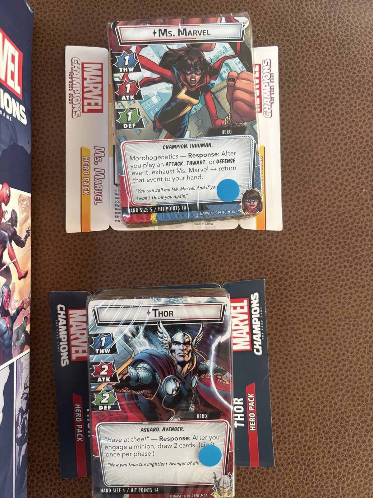 Marvel Champions Base Game + Hero Packs Captain America Thor Ms Marvel + MORE