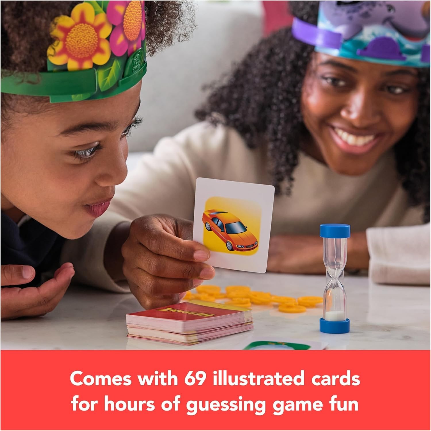 2023 Hedbanz with New Cards, Picture Guessing Board Game Age 6 & Up, 2-6 ppl