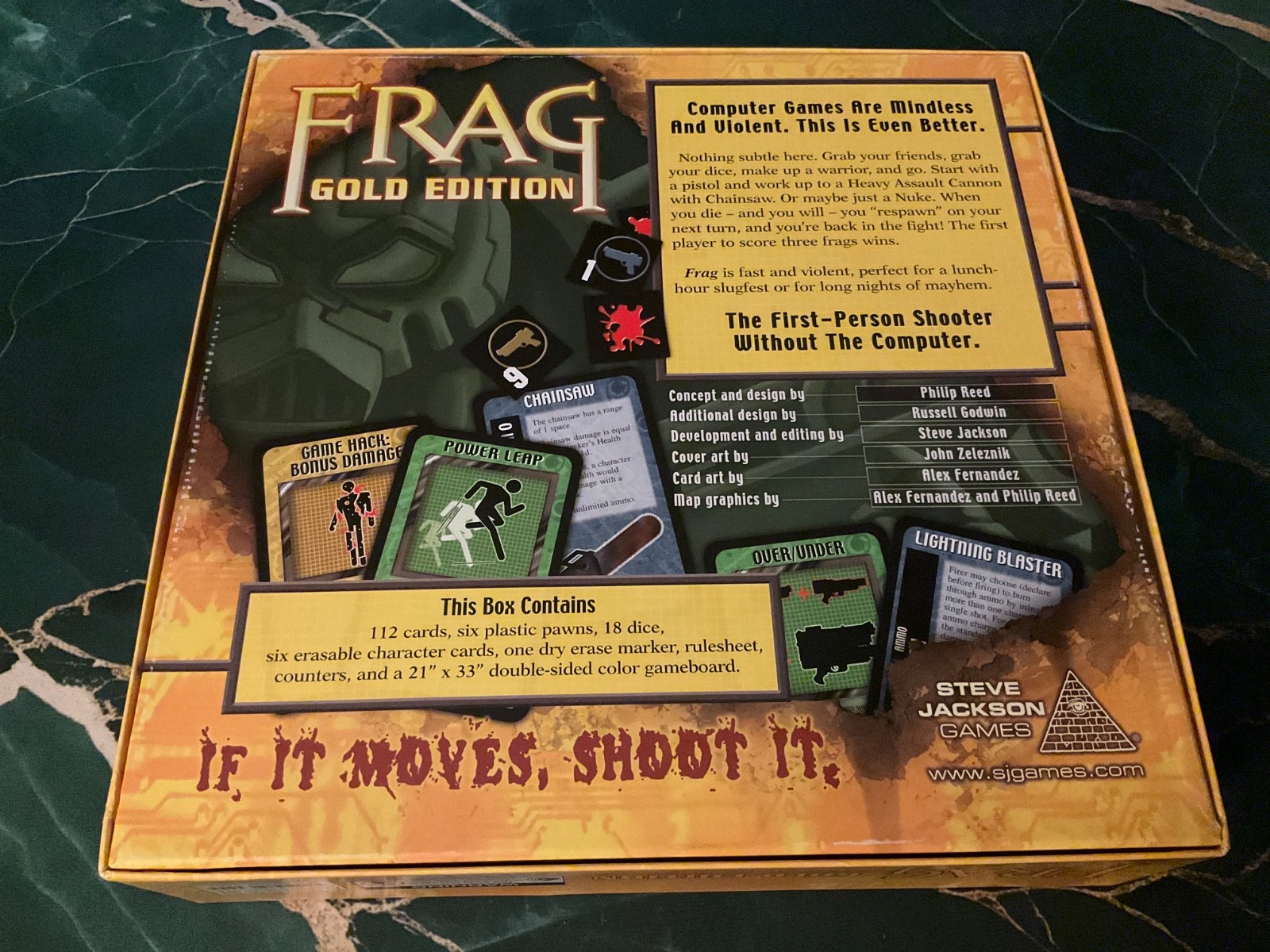 Frag Gold Edition Steve Jackson Games Complete First Ed Shooter Board Game READ