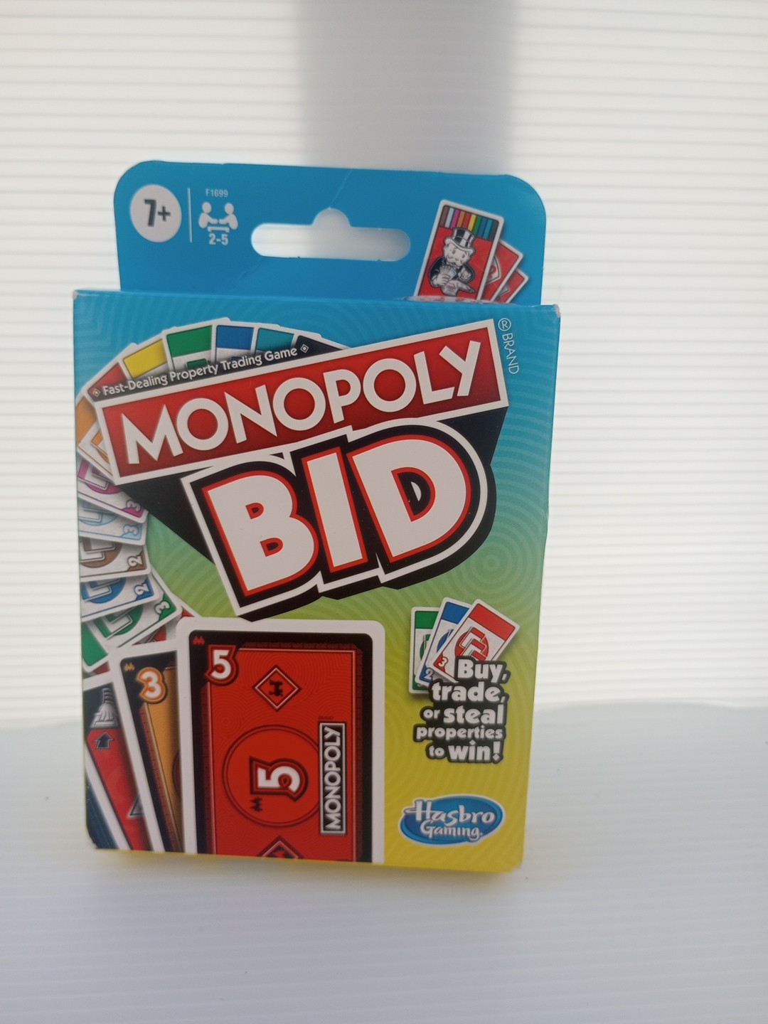 Monopoly Bid Game, Quick-Playing Card Game for 4 Players