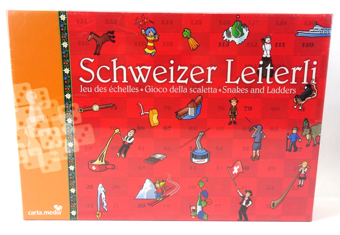 Swiss Themed Snakes and Ladders Schweizer Leiterli Board Game FACTORY SEALED BOX