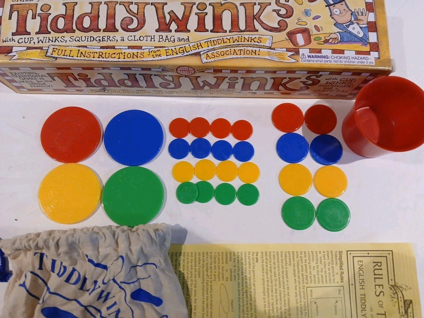 New Tiddly Winks By House Of Marbles W Cup Winks Squidgers Bag Instructions NIB