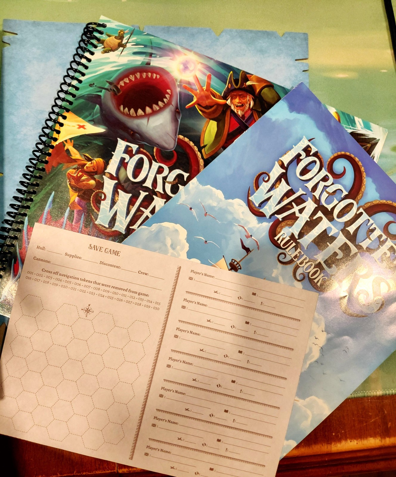Forgotten Waters Board Game Plaid Hat Pirate Adventure Crossroads (Laminated)