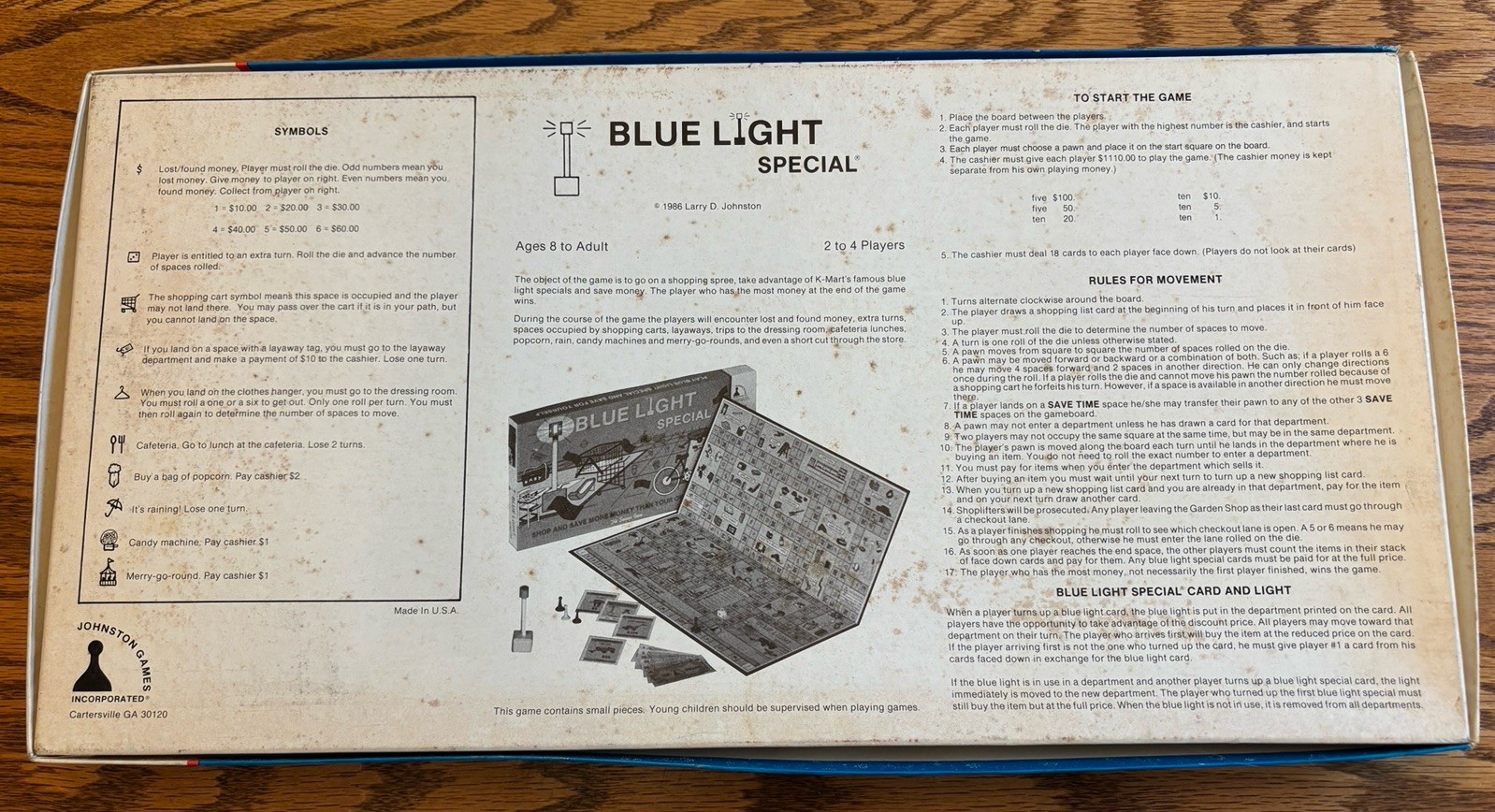 VINTAGE RARE 1986 BLUE LIGHT SPECIAL K-MART BOARD GAME USA Johnston Games GUC