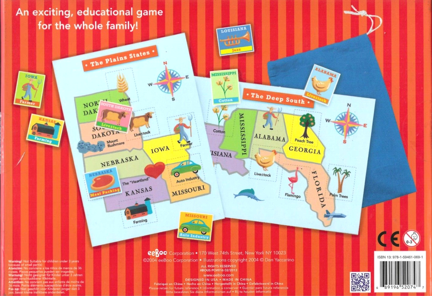 eeboo Bingo, United States NEW Age 5 up, Learn States, Fun, Family ,2-4 Player