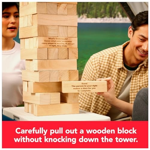 Spin Master Games Happy Hour Tower Giant Jumbling Wooden Blocks 6069713 – Wood