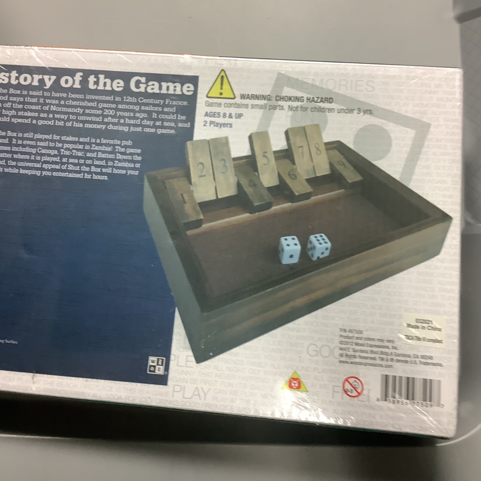 WE Games Dice Board Game, 9 Number Flip Tiles, Dark Stained Wooden Box 11 inches