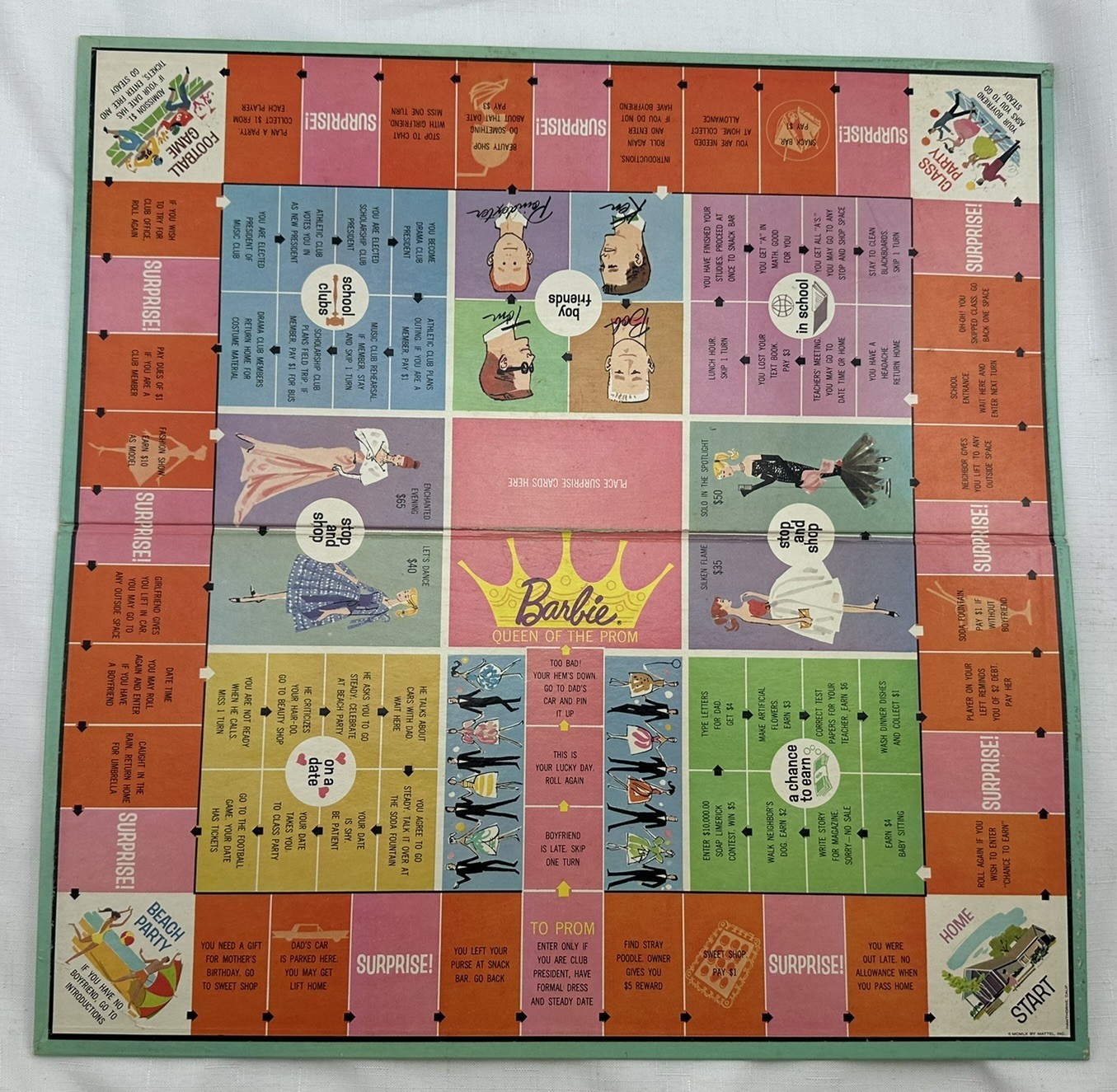 1960 Barbie Queen of the Prom Game by Mattel Complete in Good Cond FREE SHIPPING