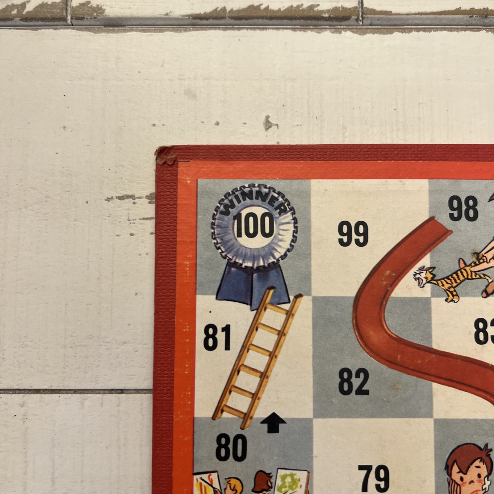 VTG 1950s CHUTES and LADDERS Board Game No 4600 Milton Bradley BOARD ONLY *Read*