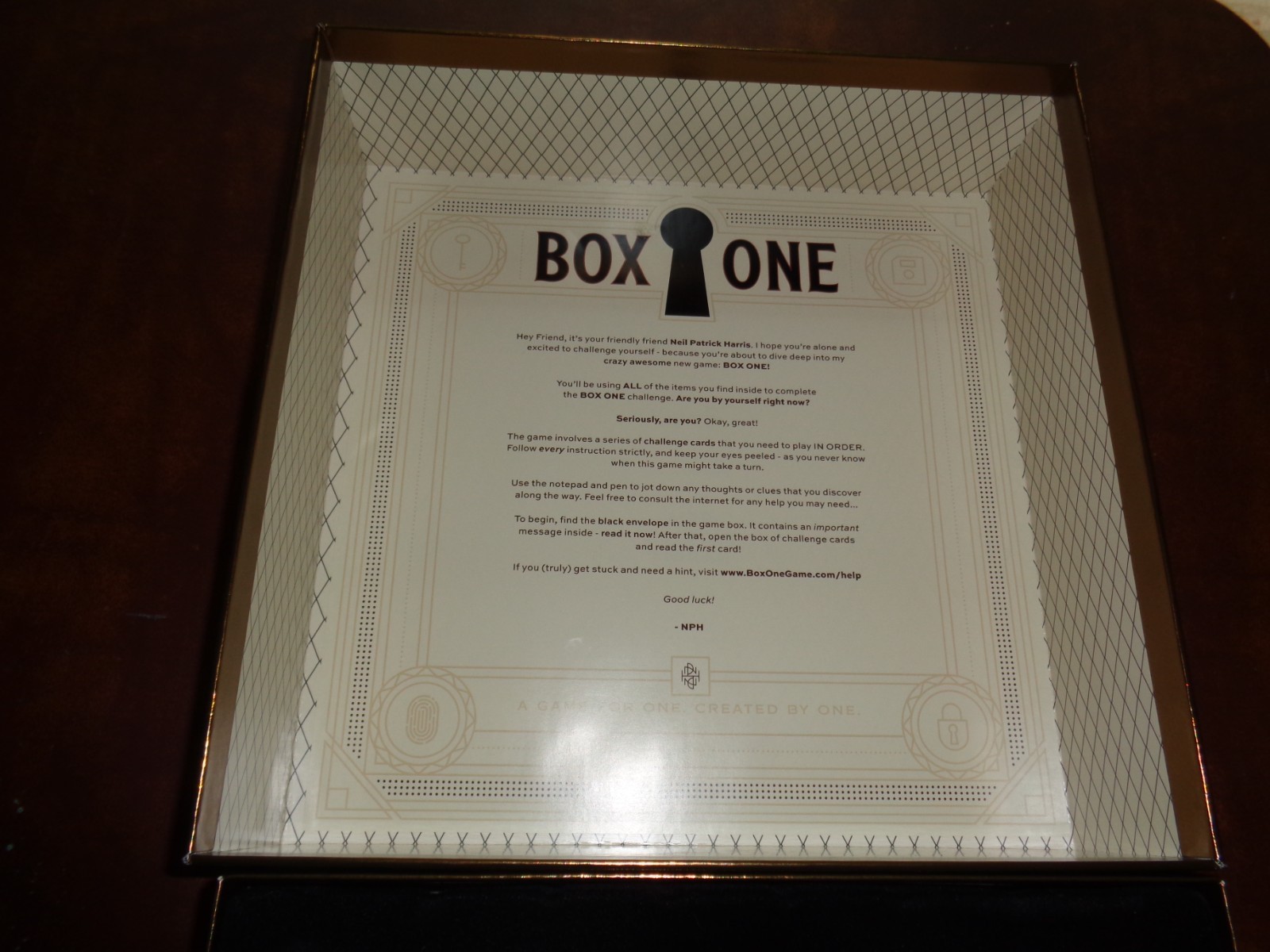 Box One Neil Patrick Harris Game For One Single Player Game Complete