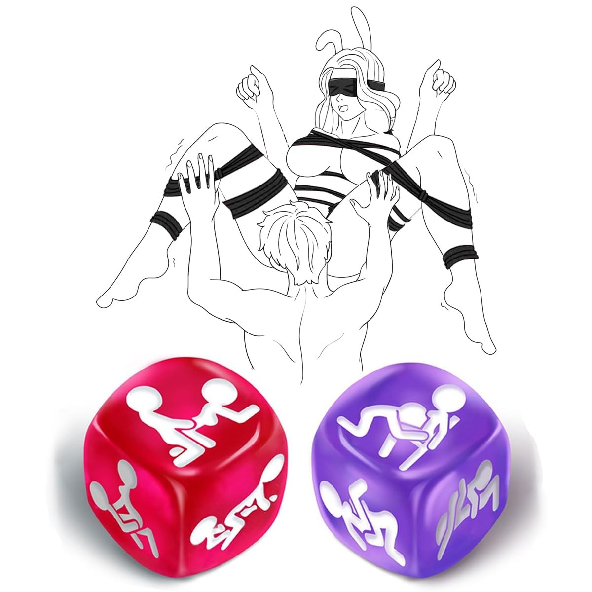2 Pcs Naughty Date Night Dices for Couples, Sex Game Positon Dice Set Adult w…
