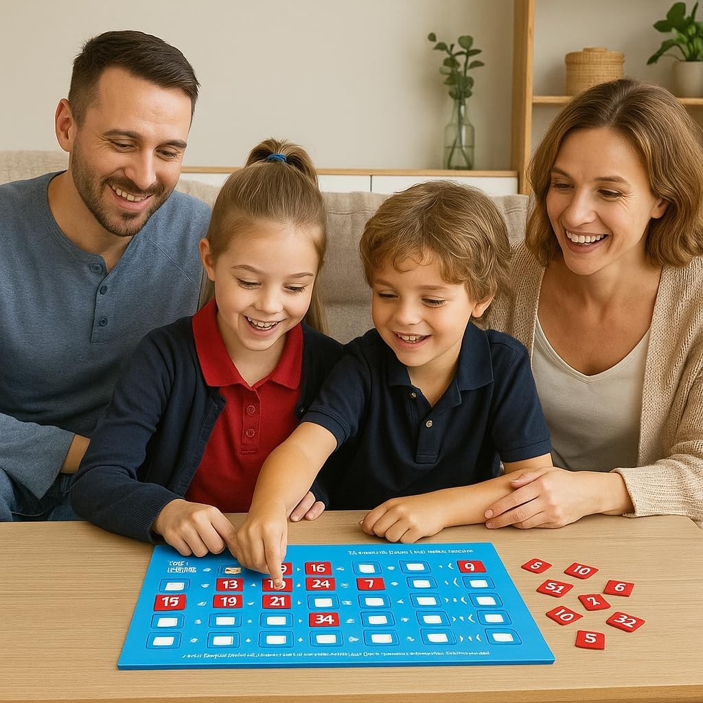 Livevie Sum Genius Math Board Game for Kids Ages 7+, Fun Educational Puzzle