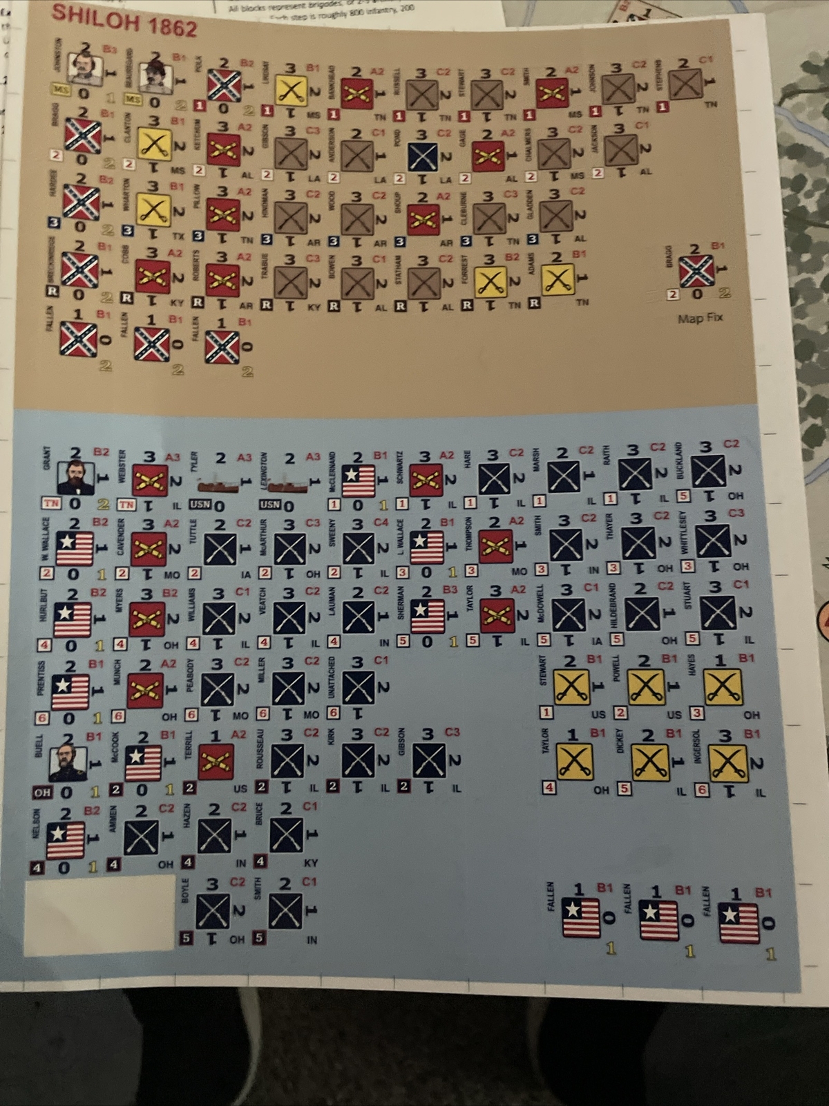 COLUMBIA GAMES: SHILOH 1862 STRATEGY BATTLE GAME #3322