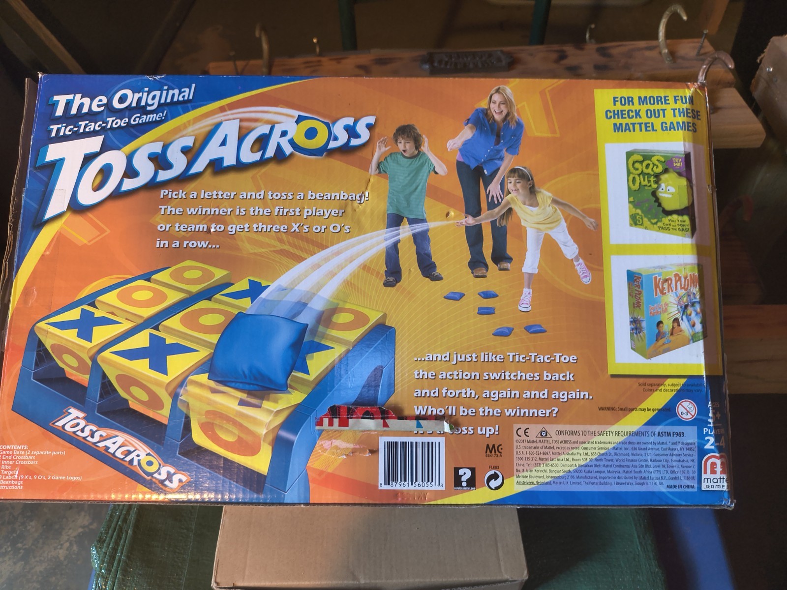 Mattel Toss Across Original Tic-Tac-Toe Skill Game Unassembled 5+ 2-4 Players
