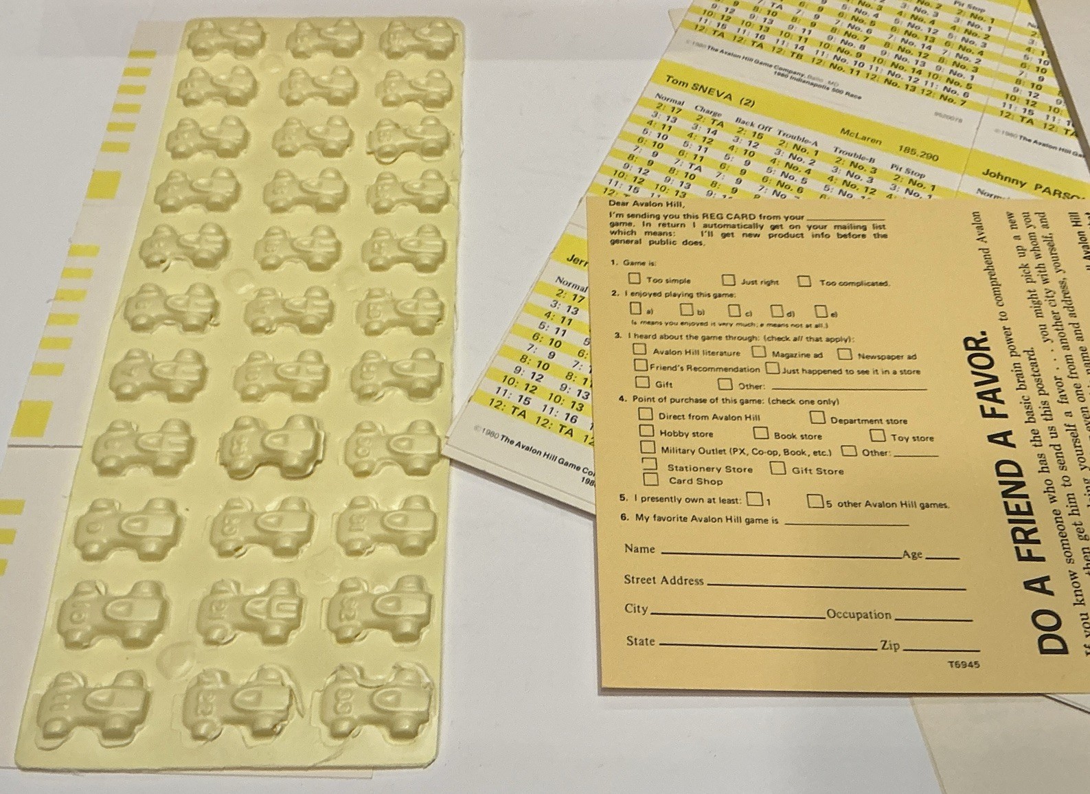 Auto Racing 1979 Avalon Hill Board Game USAC Recreate the Indy 500 Complete Game