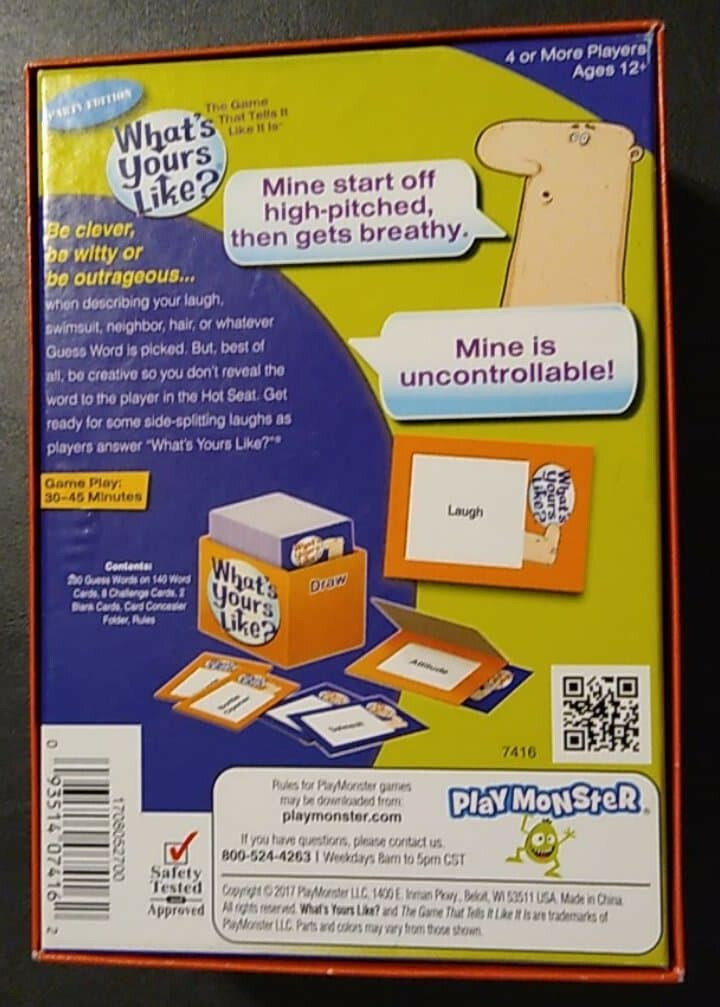 PlayMonster’s – ‘What’s Yours Like?’ Party Card Game – NEW!!