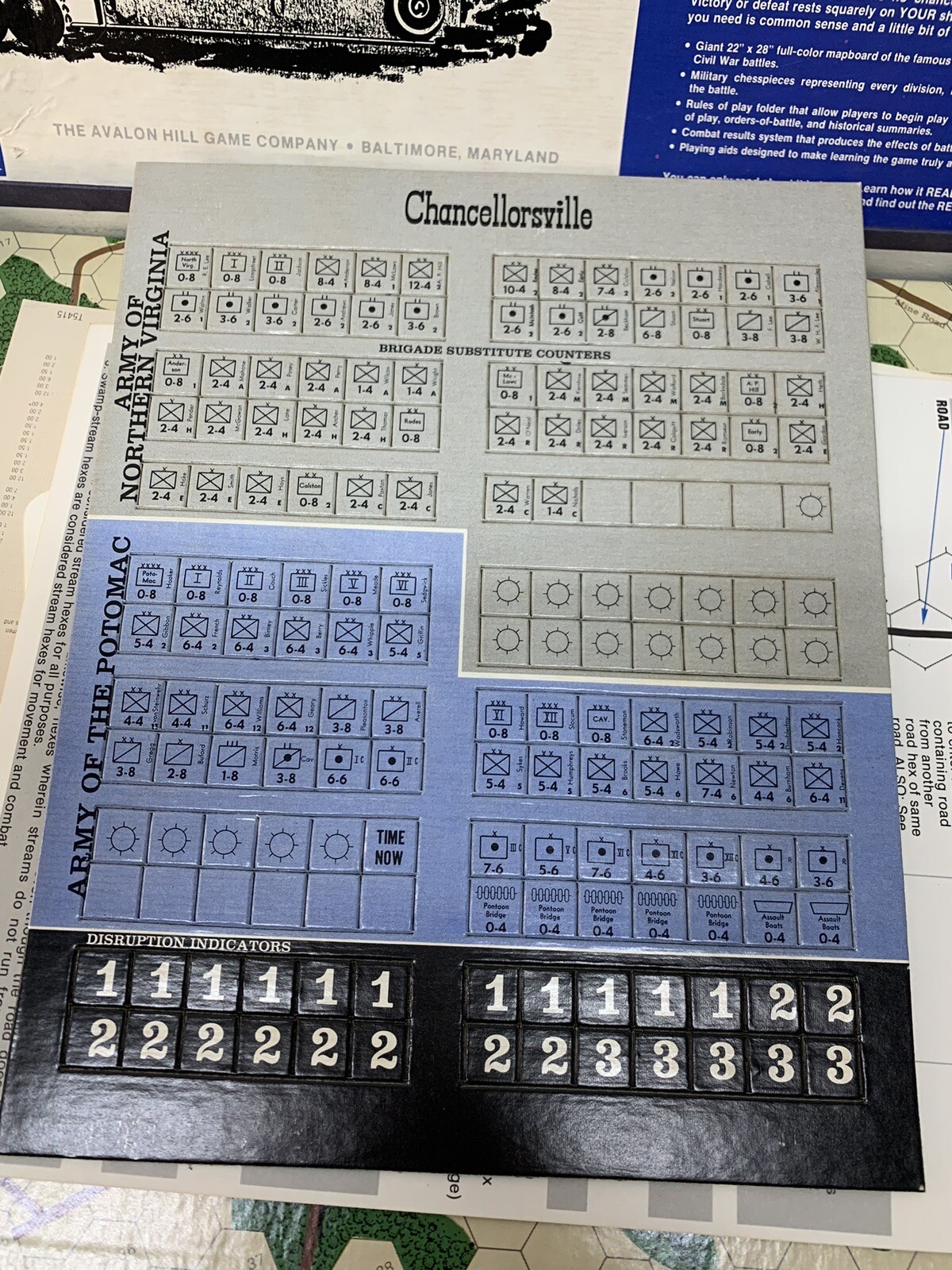 Vintage Avalon Hill Chancellorsville American Civil War Game (UNPUNCHED) 2nd Ed.