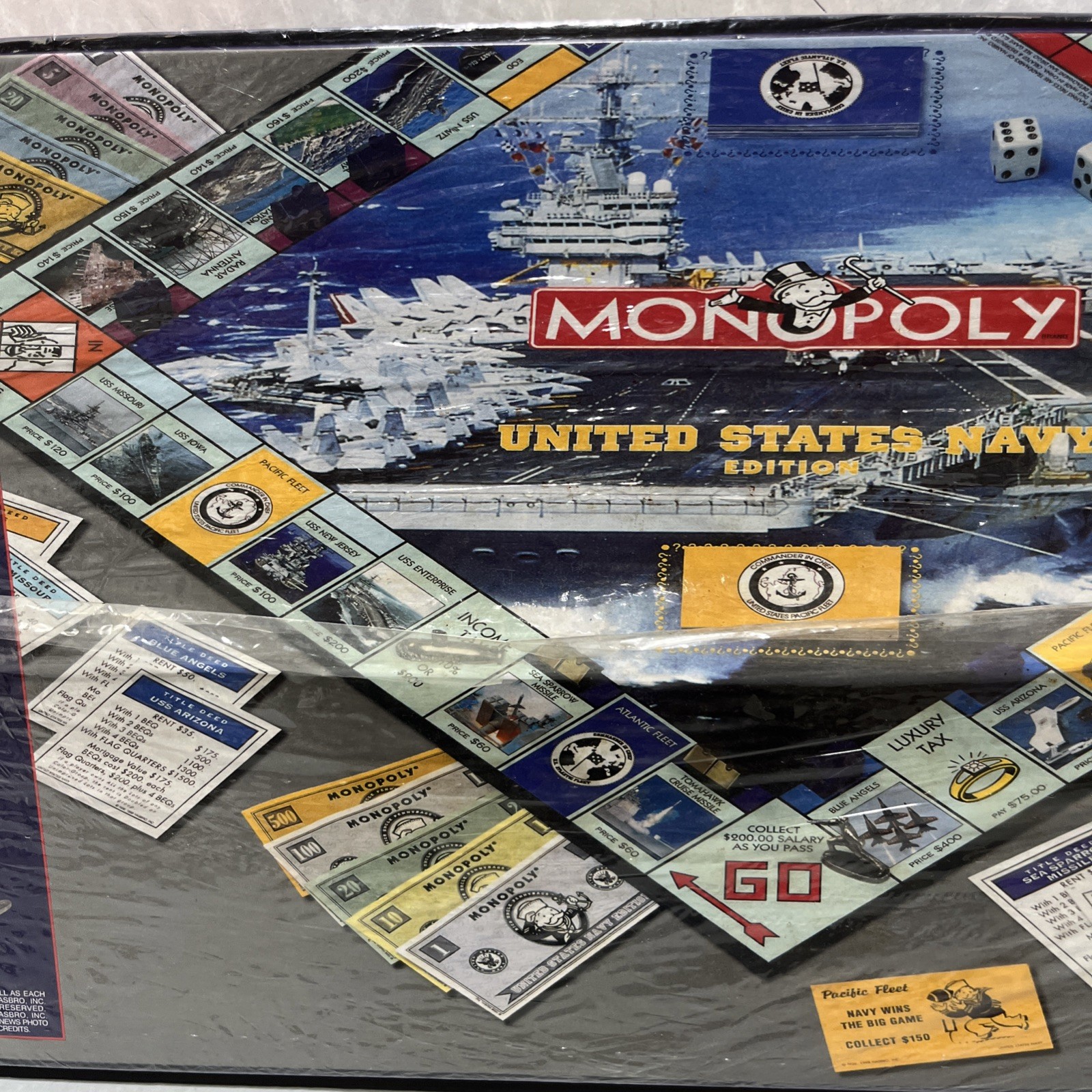 MONOPOLY United States Navy Edition Board Game Parker Bros NEW 1998 Pewter Token