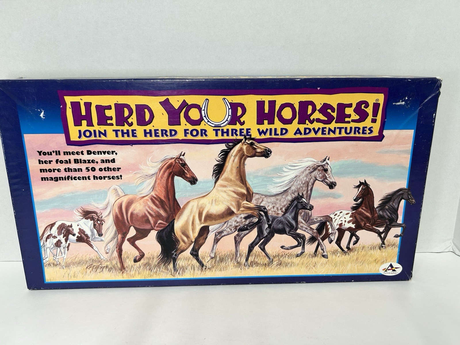 Herd Your Horses- Vintage Board Game 1993 Kids Family Animal Adventure-Preowned