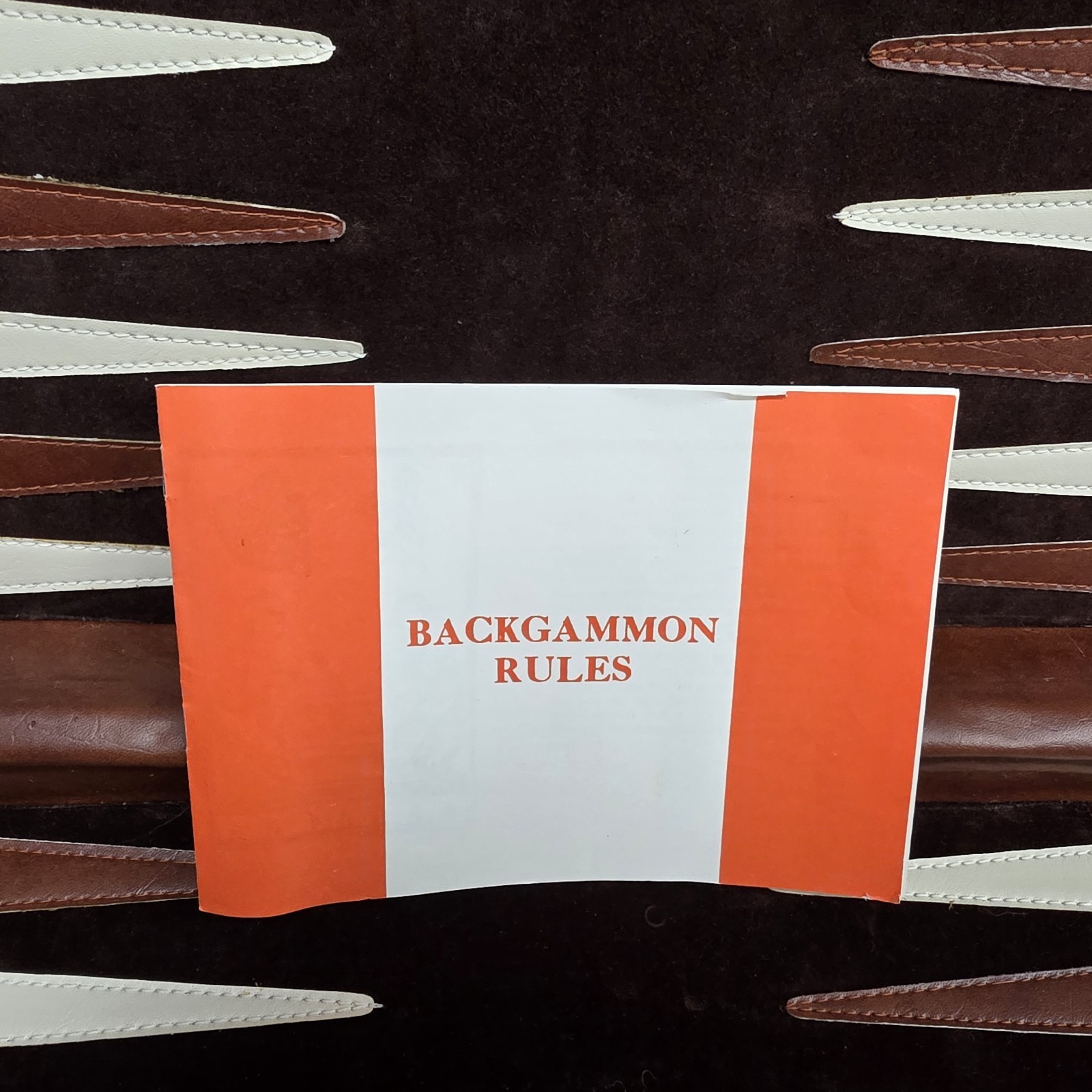 Vintage Backgammon Game Set Velvety Brown Briefcase Type TAIWAN Complete