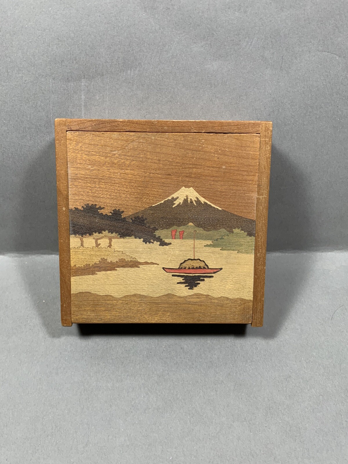 Vintage GAME OF FIFTEEN Gem Puzzle & Solitaire Peg Brain Teaser Japan Inlaid Box
