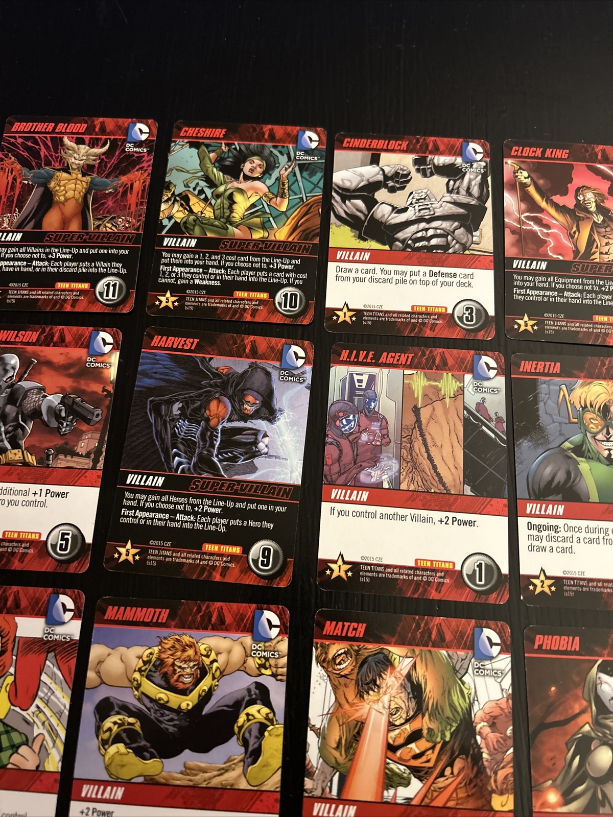 2015 DC Comics Teen Titans Deck Game Villain Card Lot Of 27 Different Cards!