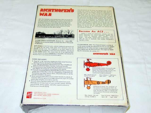 Avalon Hill : Richthofen’s War game – Great War: WW1 Air War 1916-18 (SEALED)