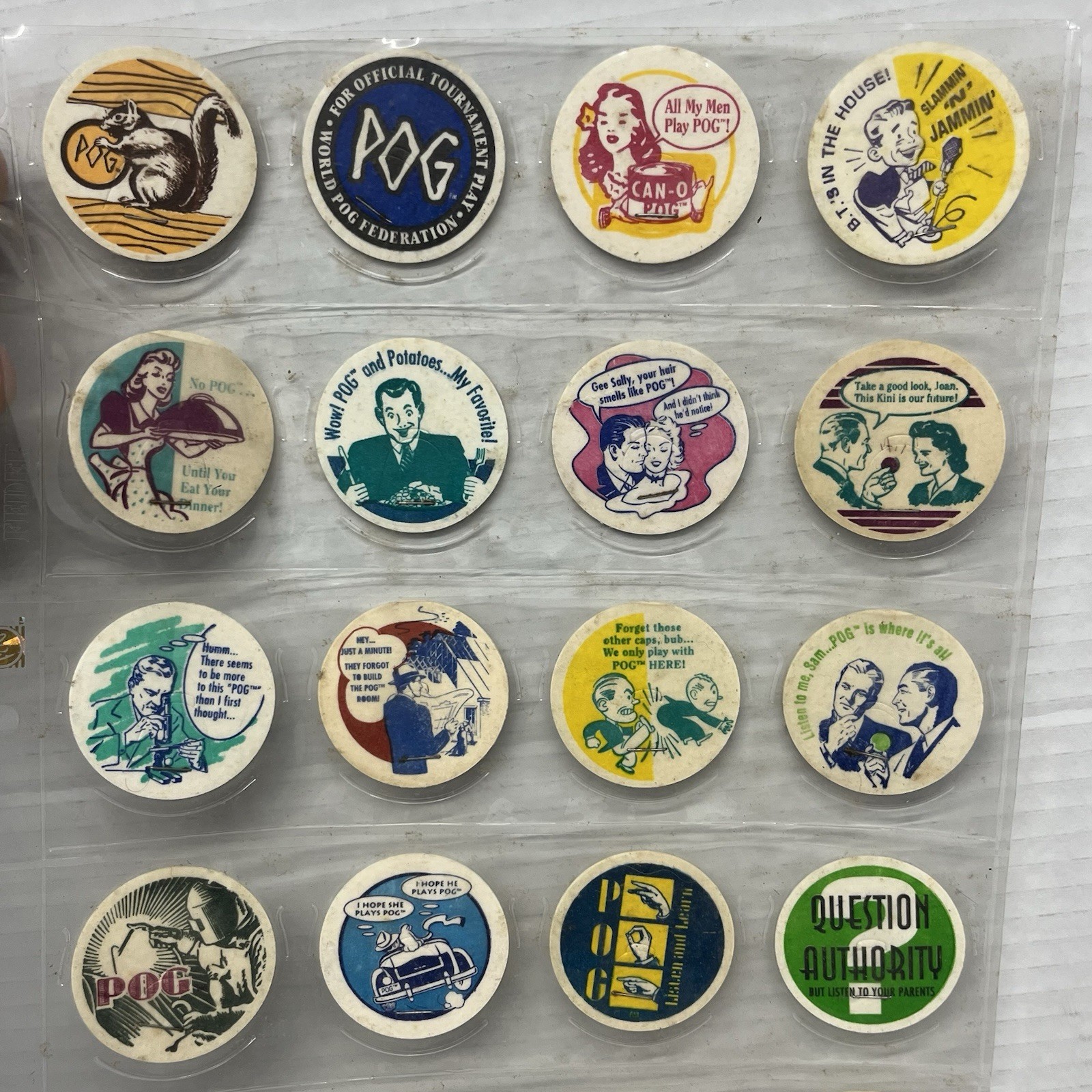 Vintage 1994 World POG Federation Game Set LOT Hologram Foil Thrilla Gorilla