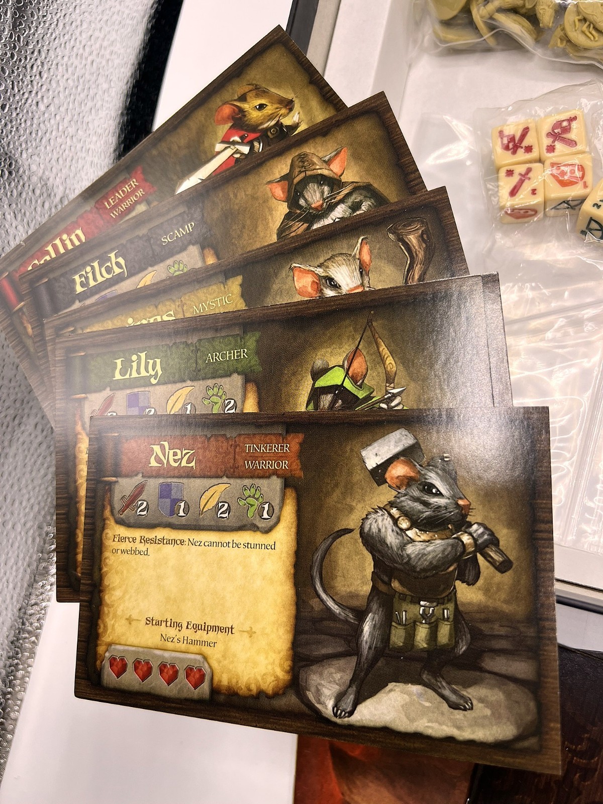 UNPUNCHED UNPLAYED MICE & MYSTICS FANTASY BOARD GAME PLAID HAT JERRY HAWTHORNE