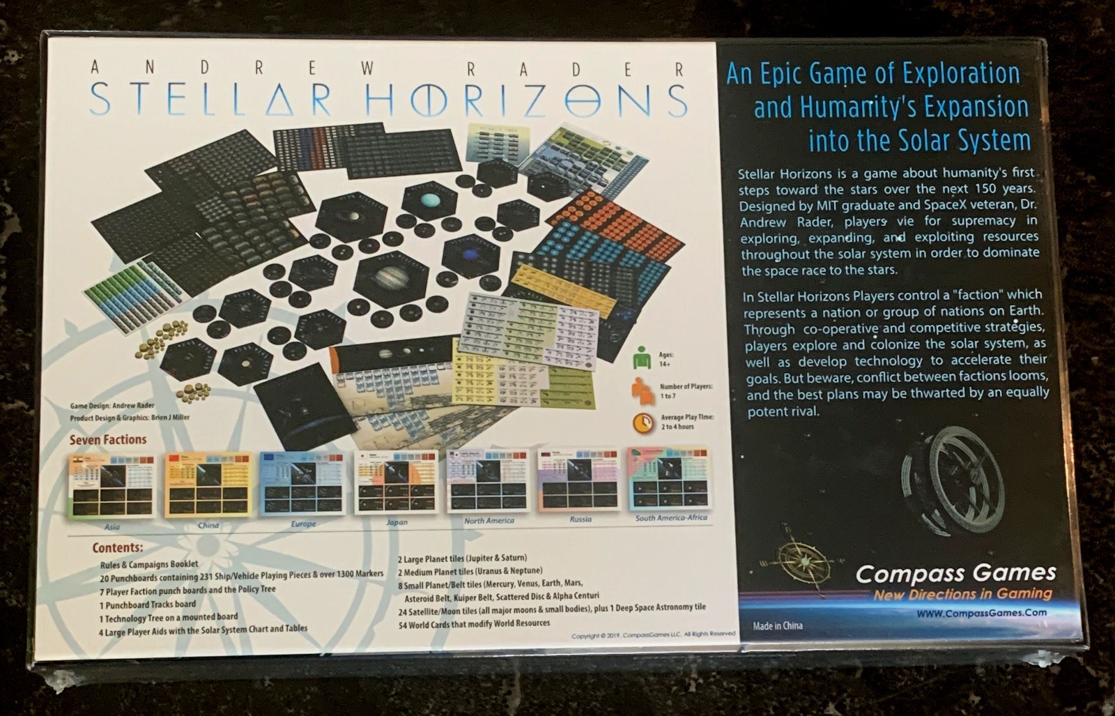Stellar Horizons Board Game – Space Exploration – Compass Games 1113 – Sealed