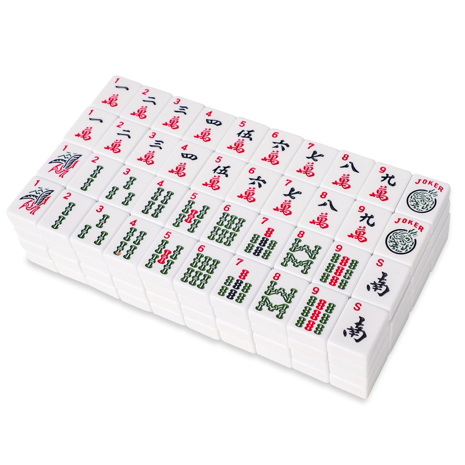 GUSTARIA 1.2″ American Mahjong Tiles, 166 Tiles 4.6 x 8.9 x 1.9 inches, White