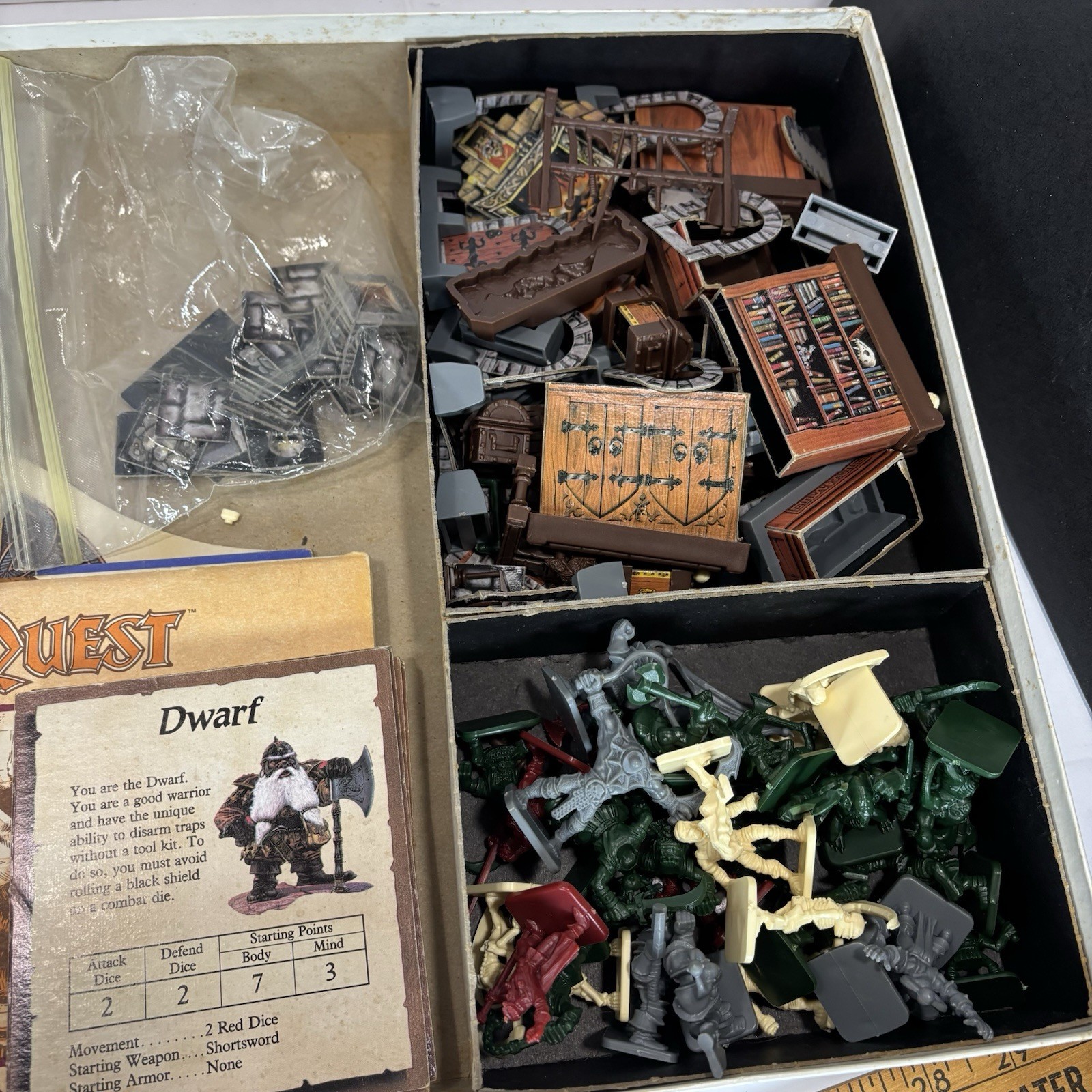 Hero Quest Board Game – 1989 Milton Bradley-Complete- Organized – Read