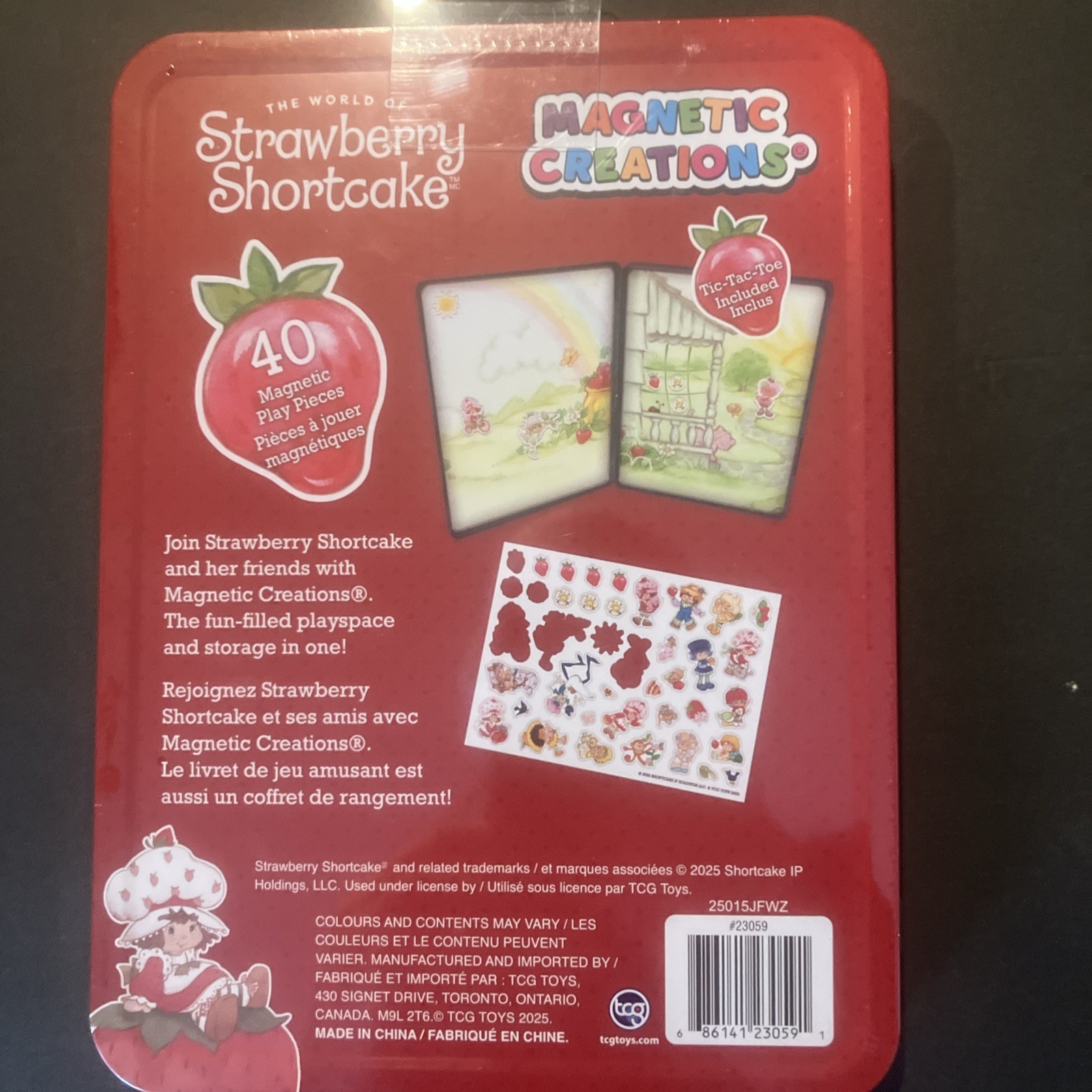 Strawberry Shortcake Magnetic Game Collectible Storage Tin 40 Magnet Pieces