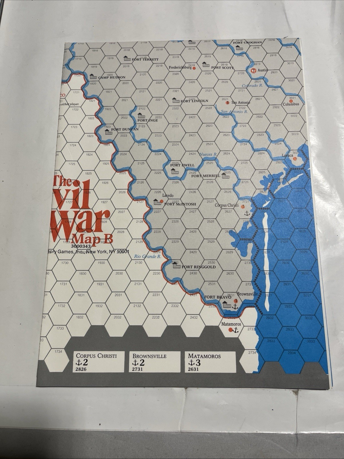 The Civil War 1861–1865 Board Game-Factory Folded Inserts & Unused Feedback Card