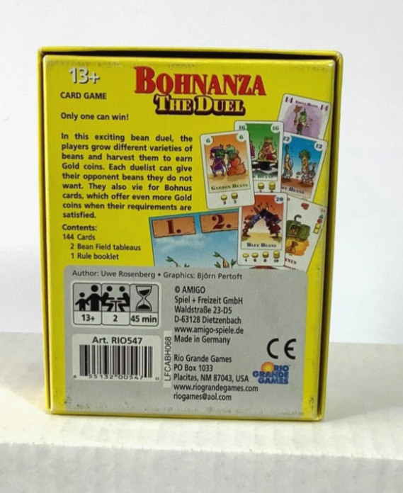 Bohnanza The Duel Game English Rio Grande Games Rosenberg