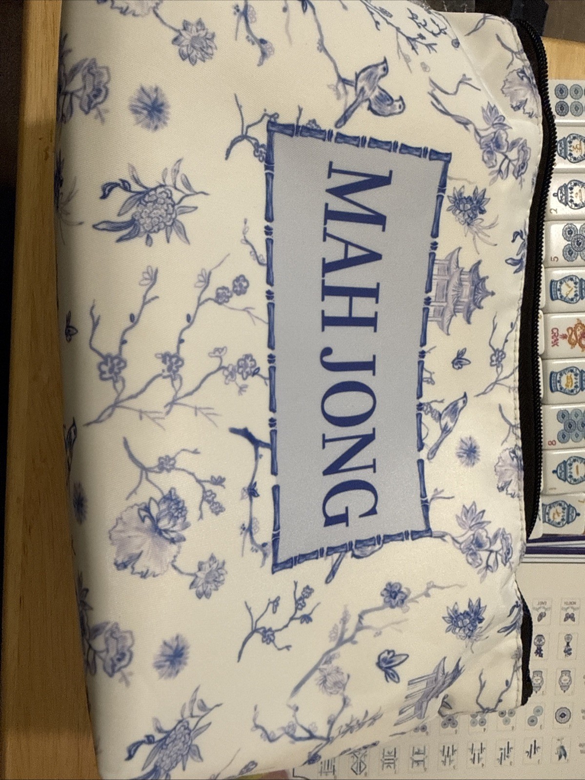 Blue American Mahjong Tile Set160 Tiles with Mahjong, missing one number 5 Tile