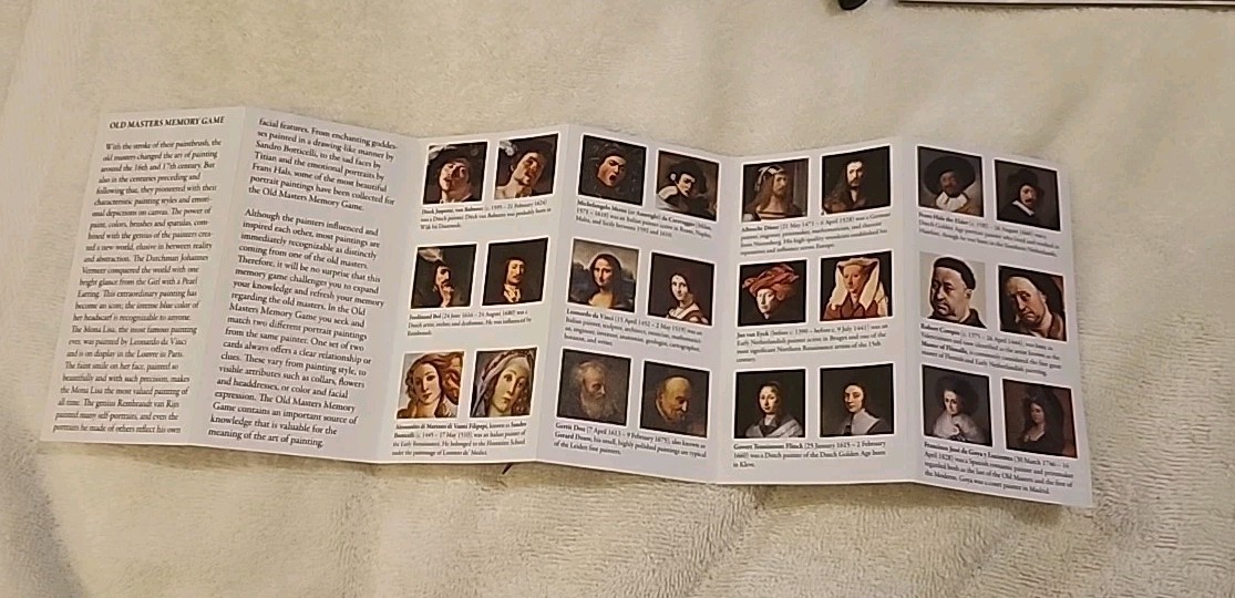Old Masters Memory Game Matching Card Game BisPublishers Free Shipping USA OBO
