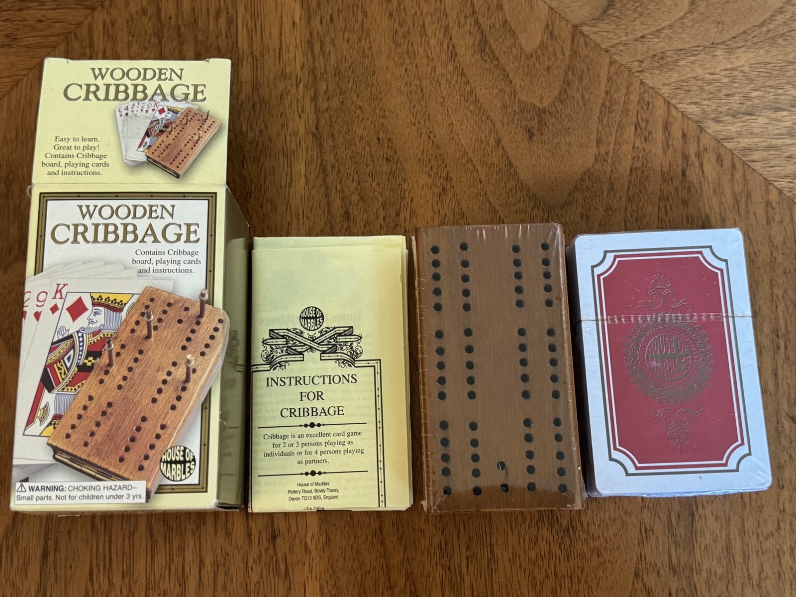 2 House Of Marbles Travel Size Mini Games Wooden Cribbage And 10 Pin Bowling New
