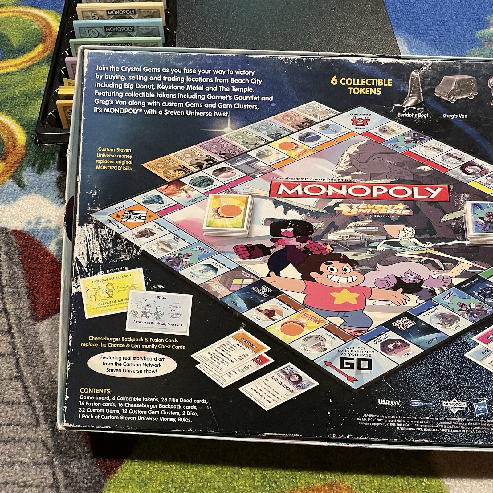 Steven Universe Monopoly Near Complete Cartoon Network Hasbro 2016 Used