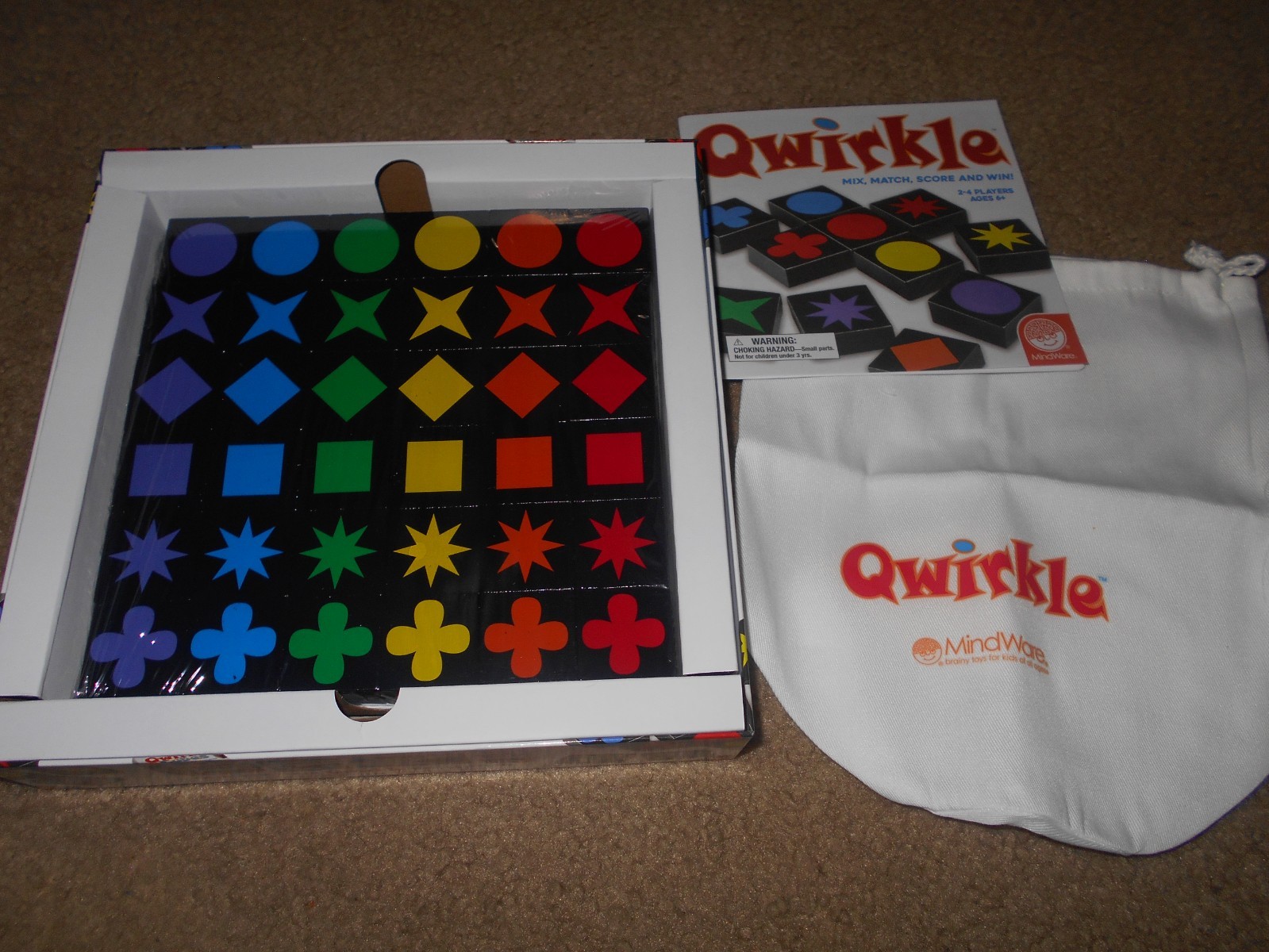 Qwirkle MindWare Strategy Game Mix & Match Tiles Wooden Tiles NEW SEALED 20124