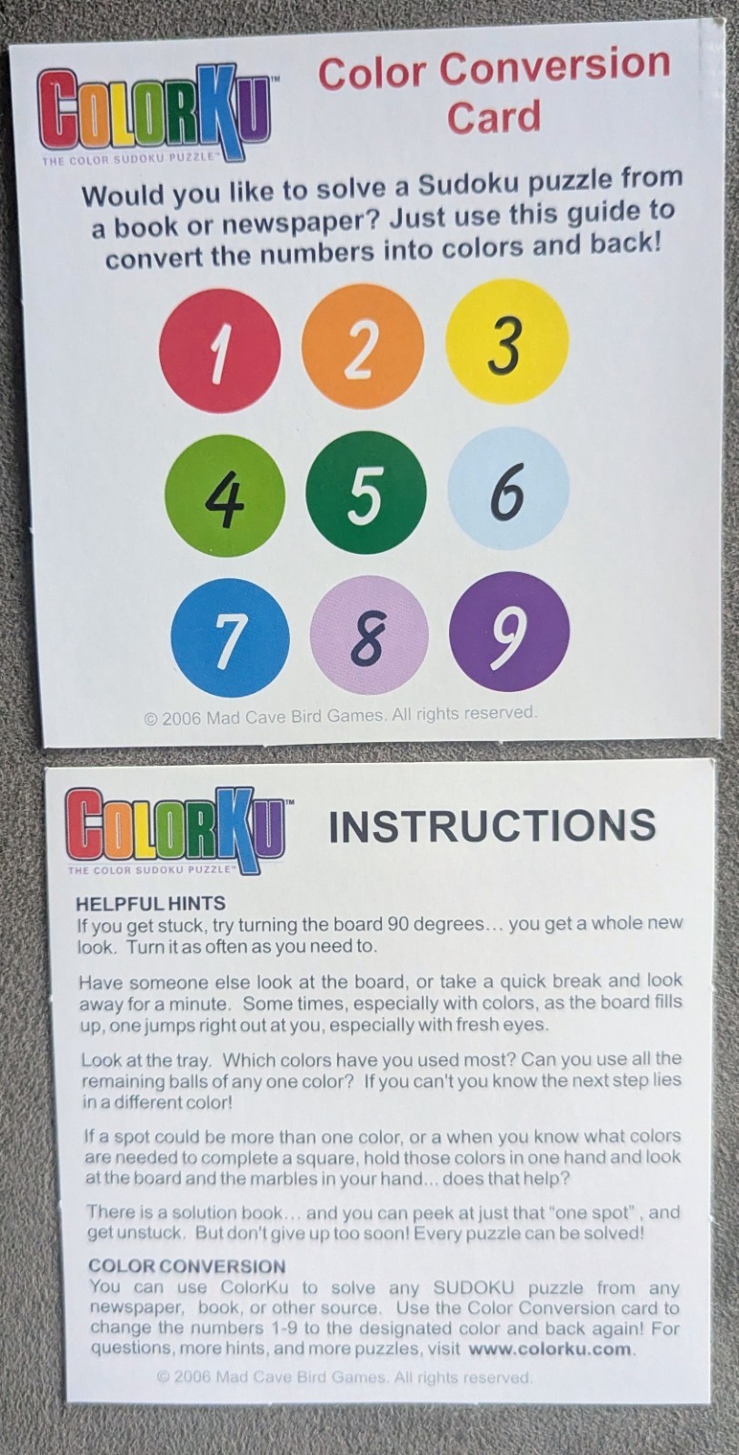 COLORKU Wooden Color Sudoku Puzzle Game 100% COMPLETE w/ Box Solutions 2006