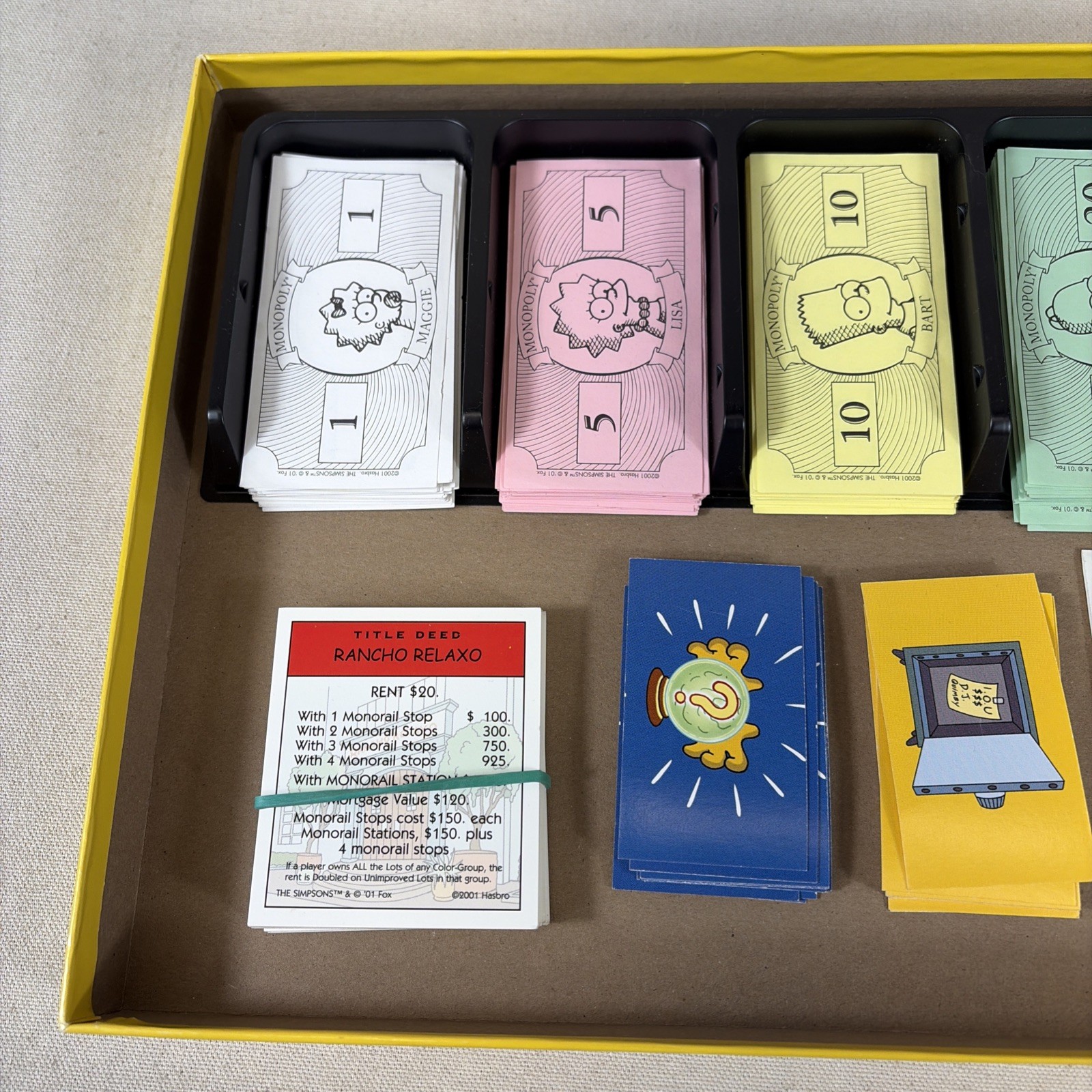 The Simpsons Monopoly Board Game Welcome to Springfield 2001 Hasbro Complete