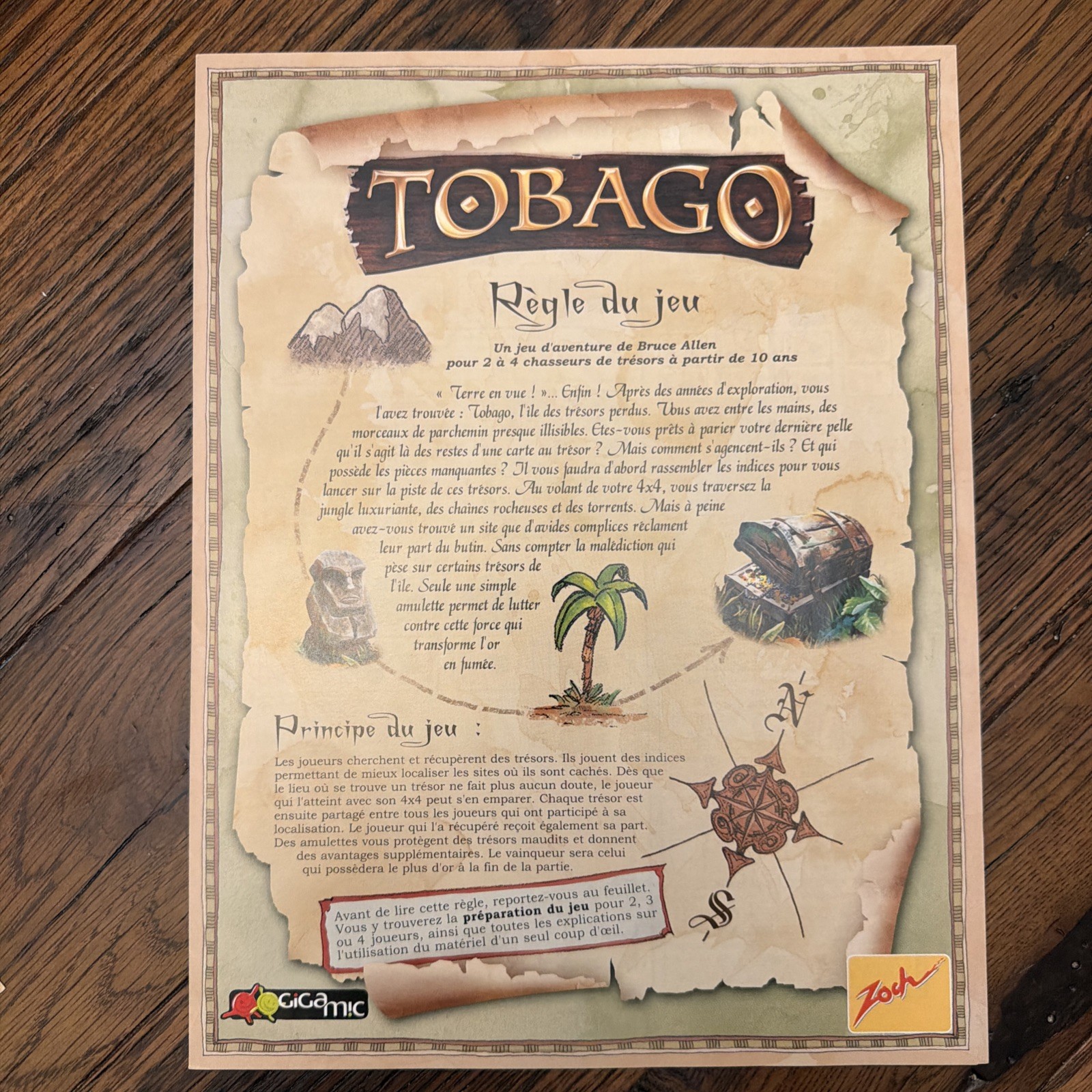 Tobago board game – 100% complete – 2009 French edition w/ printed English rules