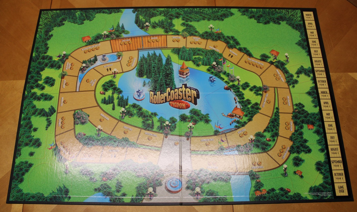 ROLLER COASTER TYCOON Board Game – Parker Brothers – 2002 – NEW OPEN Box