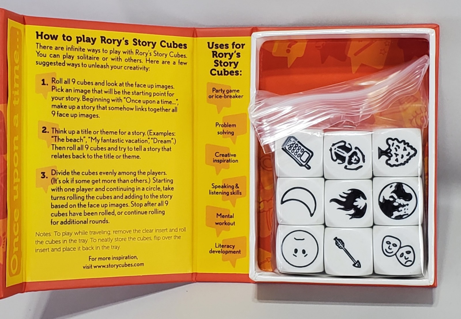 Rory’s Story Cubes Cooperative Creative Storytelling Dice Game ▪︎ Gamewright