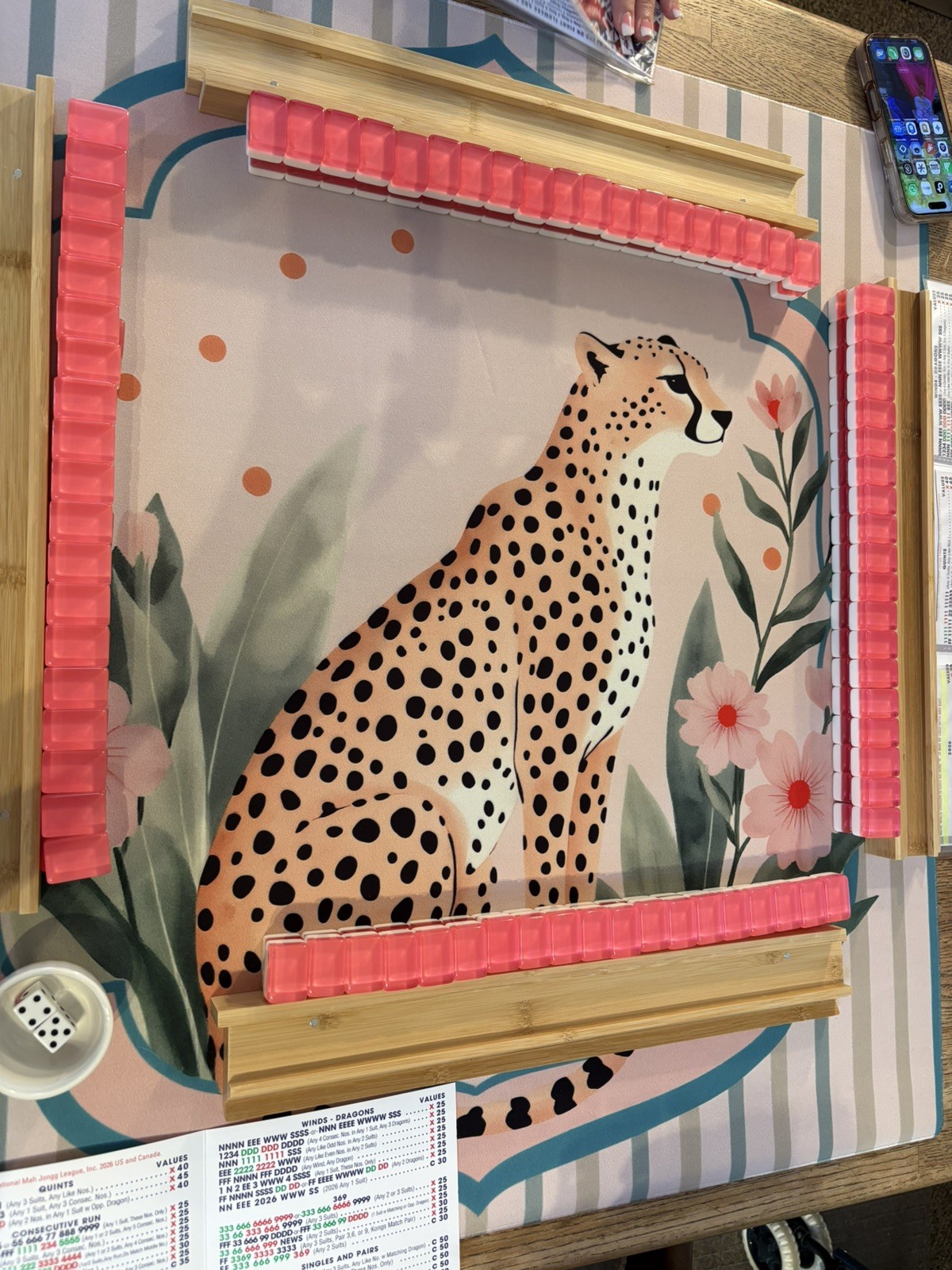 Maison Lude Mahjong Tiles – Blooming Edition, 160 Tiles With Carrying Case