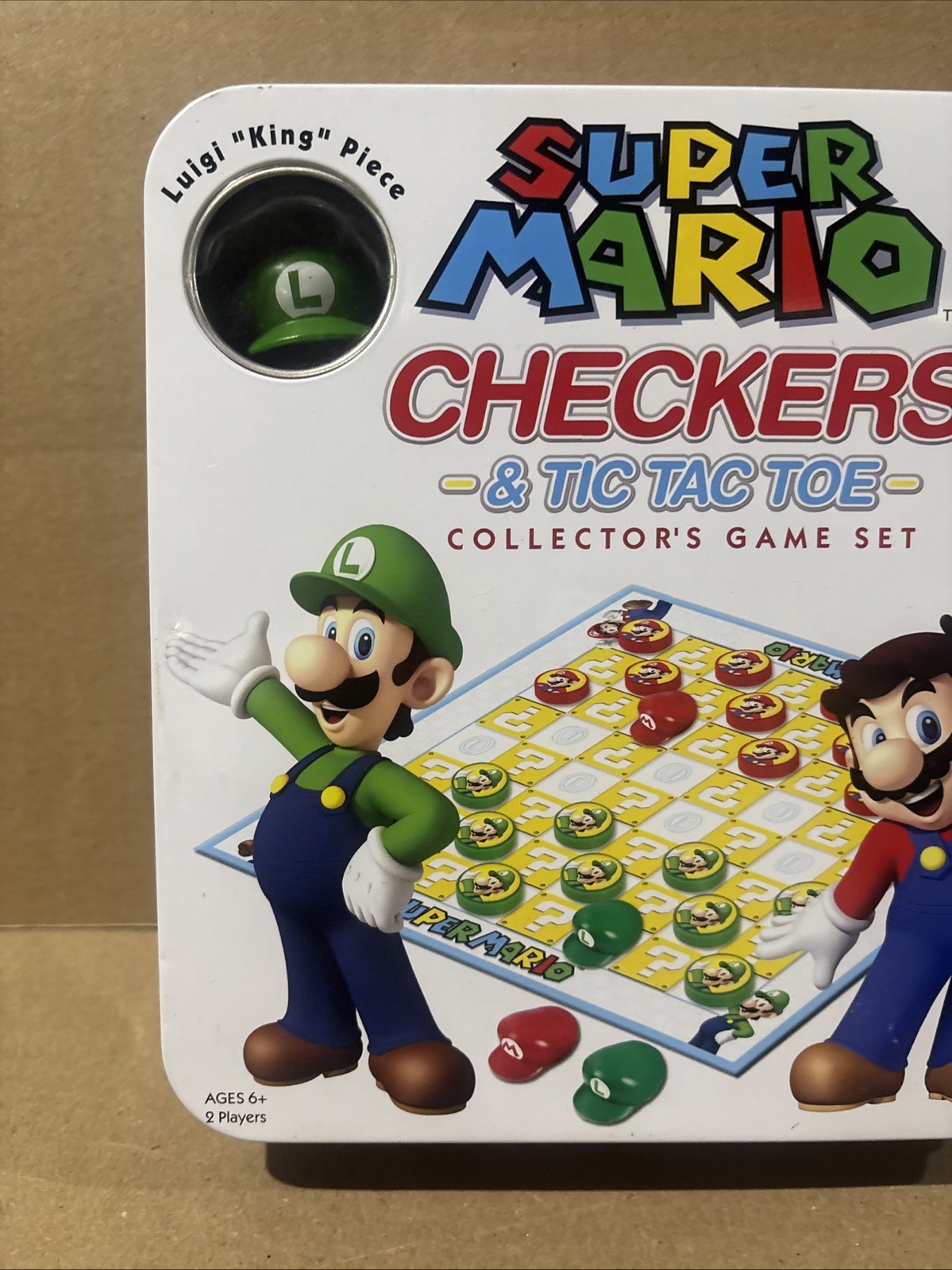 USAopoly Super Mario Vs Luigi Checkers And TTT Game Set Nintendo Open Never Used